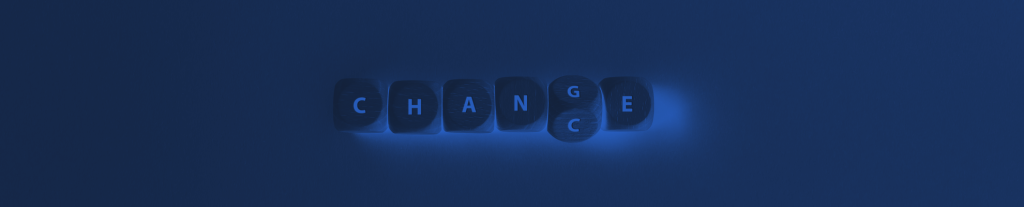 six cubes with the word change on them symbolising changing careers to become a financial advisor